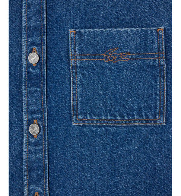 LACOSTE「ウィメンズワーク デニムシャツジャケット / カバーオール」|デニムジャケット|