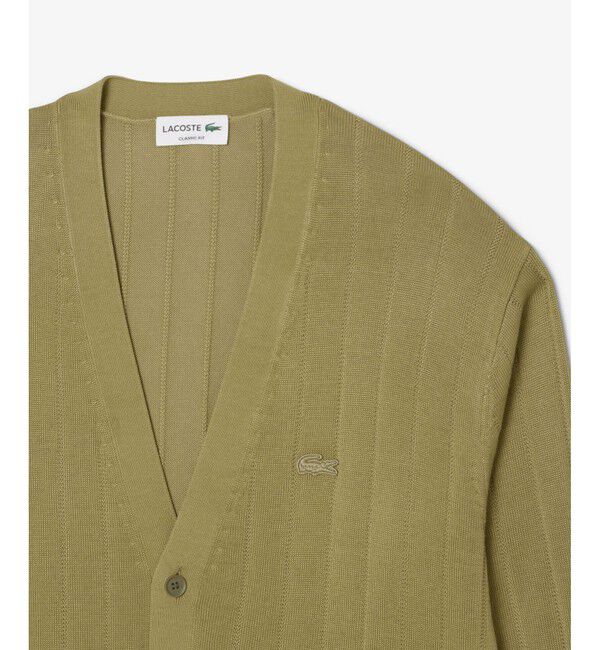 LACOSTE「ハイゲージリブニットカーディガン」|カーディガン|