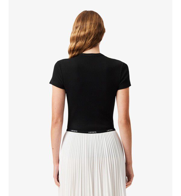 LACOSTE「タイトフィットリブニットTシャツ」|Tシャツ・カットソー|