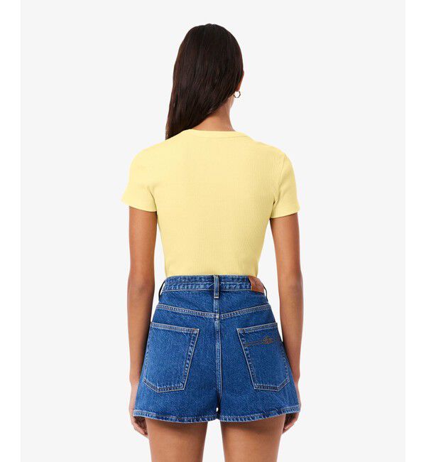 LACOSTE「タイトフィットリブニットTシャツ」|Tシャツ・カットソー|