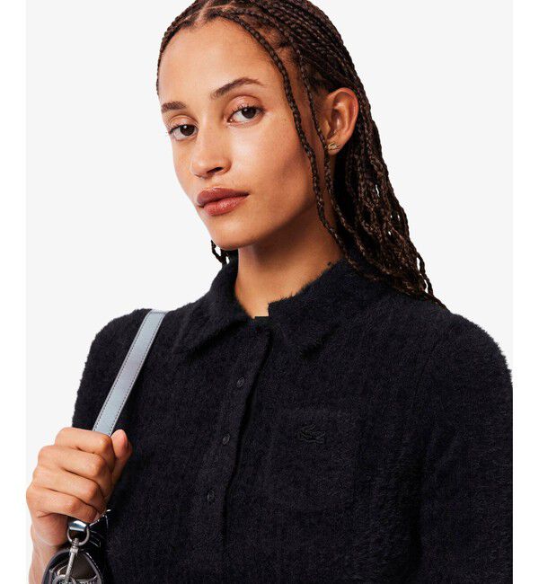 LACOSTE「スリムフィットシャギーリブニットポロシャツ」|ポロシャツ|