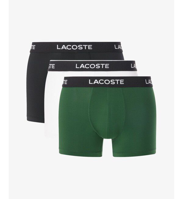 LACOSTE「3P ブランドネームロゴウエストバンドマイクロファイバートランクショーツ」|インナー|