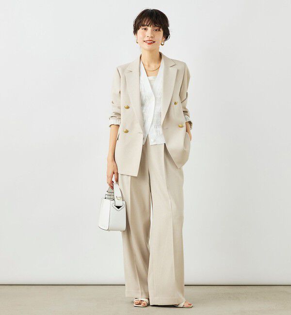 NOLLEY'S「《セットアップ対応》ウォッシャブルハイスペック麻調ダブルジャケット」|テーラードジャケット|