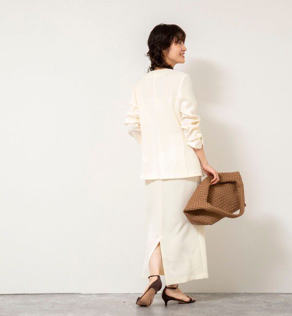 NOLLEY'S sophi「《セットアップ対応》ウォッシャブルバックサテンノーカラージャケット」|ノーカラージャケット|