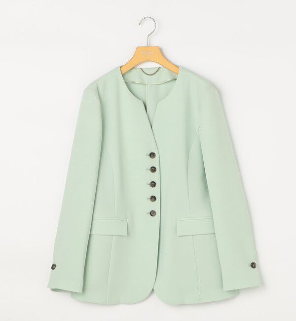 NOLLEY'S sophi「《セットアップ対応》ウォッシャブルバックサテンノーカラージャケット」|ノーカラージャケット|