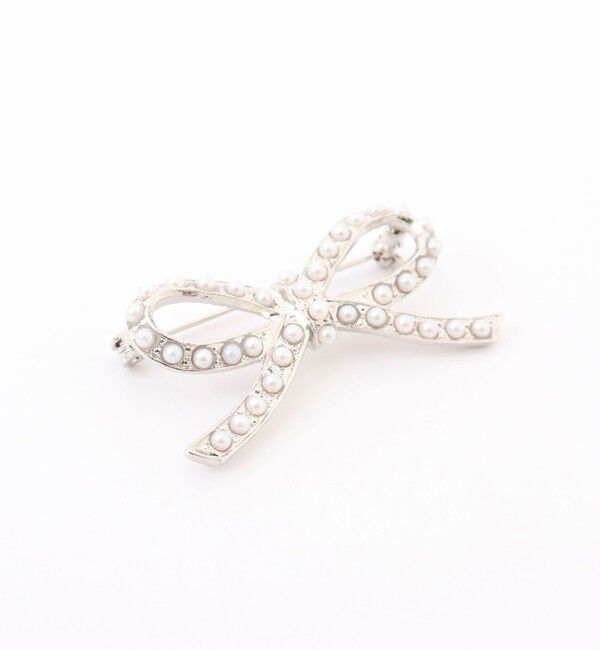 NOLLEY'S「【NOLLEYS goods】リボンパールブローチ」|ブローチ・コサージュ|
