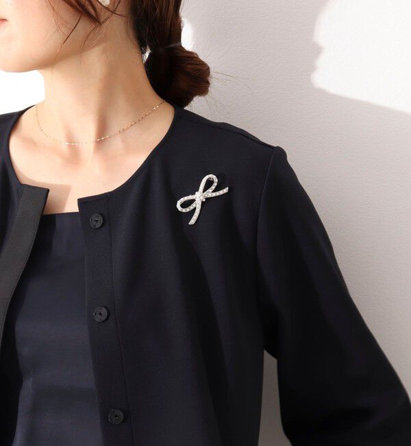 NOLLEY'S「【NOLLEYS goods】リボンパールブローチ」|ブローチ・コサージュ|