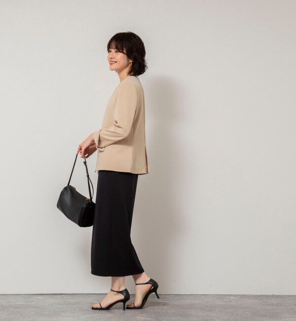 NOLLEY'S sophi「《セットアップ対応》ウォッシャブルWクロス2WAYストレッチジャケット」|ノーカラージャケット|