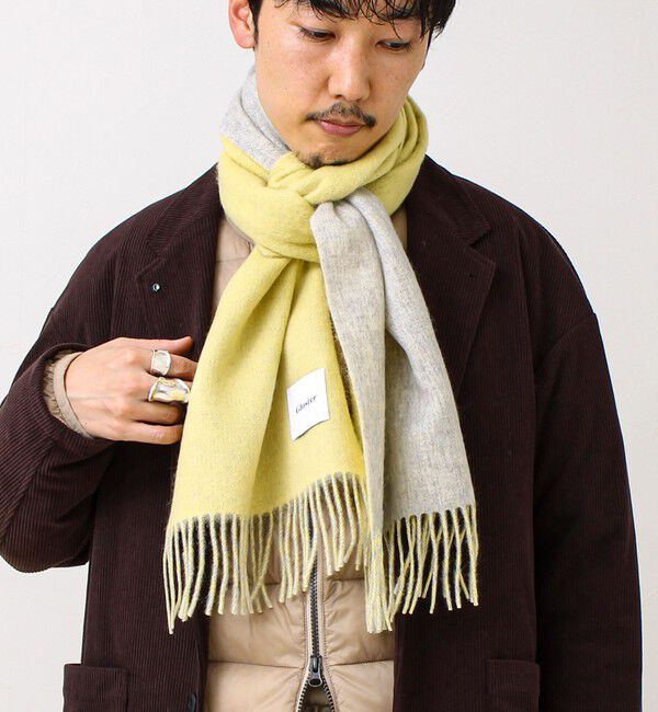 GLOSTER「【カシミヤブレンド】ウールリバーシブルソリッドマフラー」|マフラー|