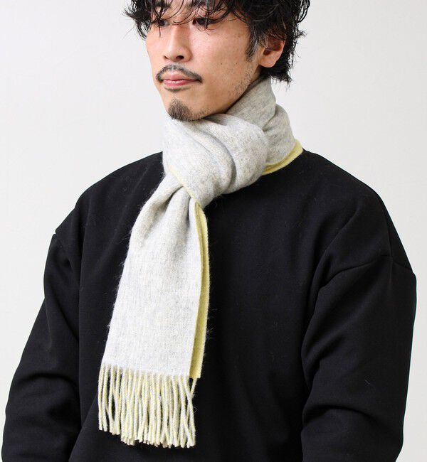 GLOSTER「【カシミヤブレンド】ウールリバーシブルソリッドマフラー」|マフラー|