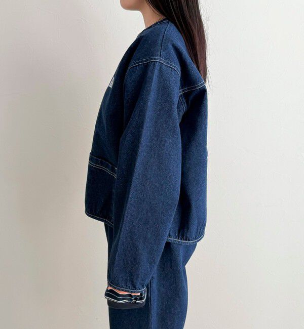 fredy emue「【GEVACO/ゲバコ】ノーカラーデニムジャケット」|デニムジャケット|