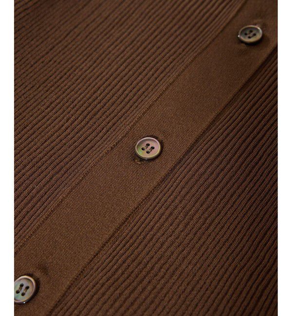 SALON adam et rope'「【WEB限定】シアーリブニットVネックカーディガン」|カーディガン|