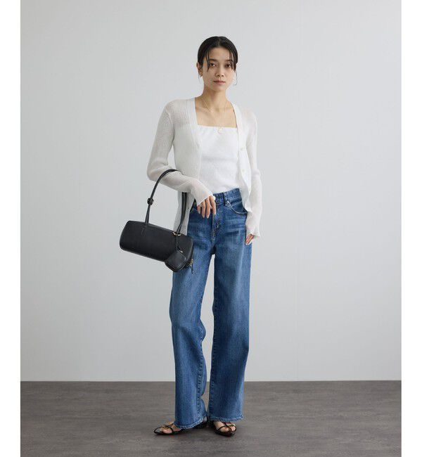 SALON adam et rope'「【WEB限定】シアーリブニットVネックカーディガン」|カーディガン|