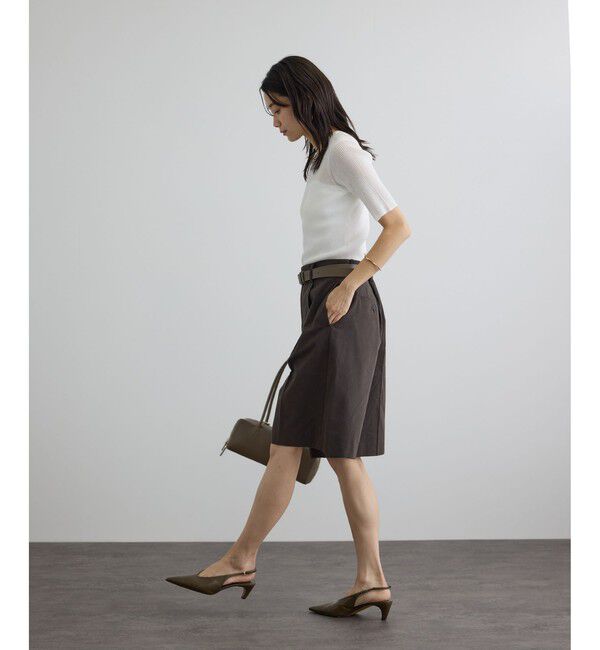 SALON adam et rope'「【WEB限定】シアーリブニットハーフスリーブプルオーバー」|Tシャツ・カットソー|