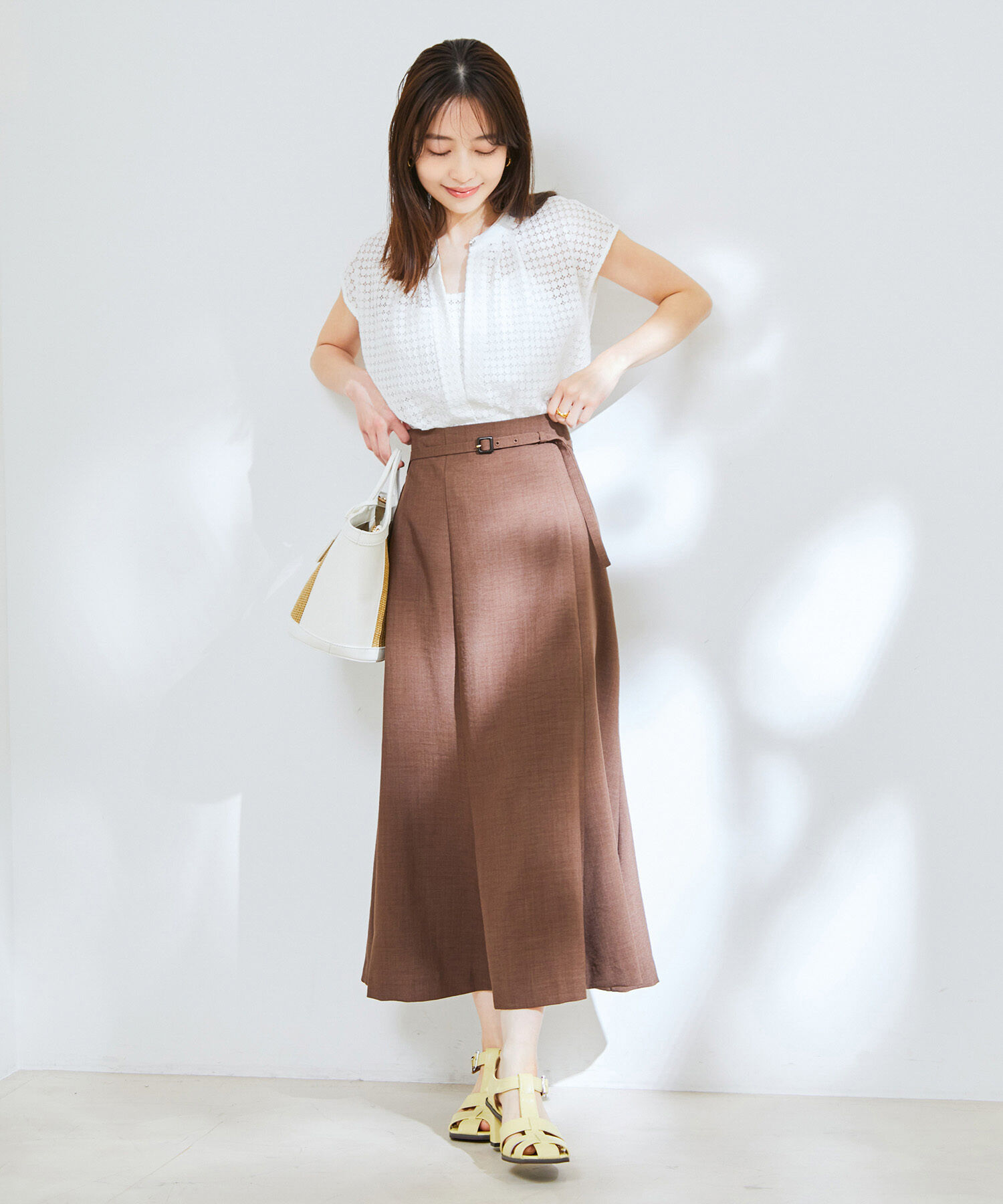 VIS「【新色】【接触冷感・洗える】美easy細ベルトマーメイドスカート」|スカート|