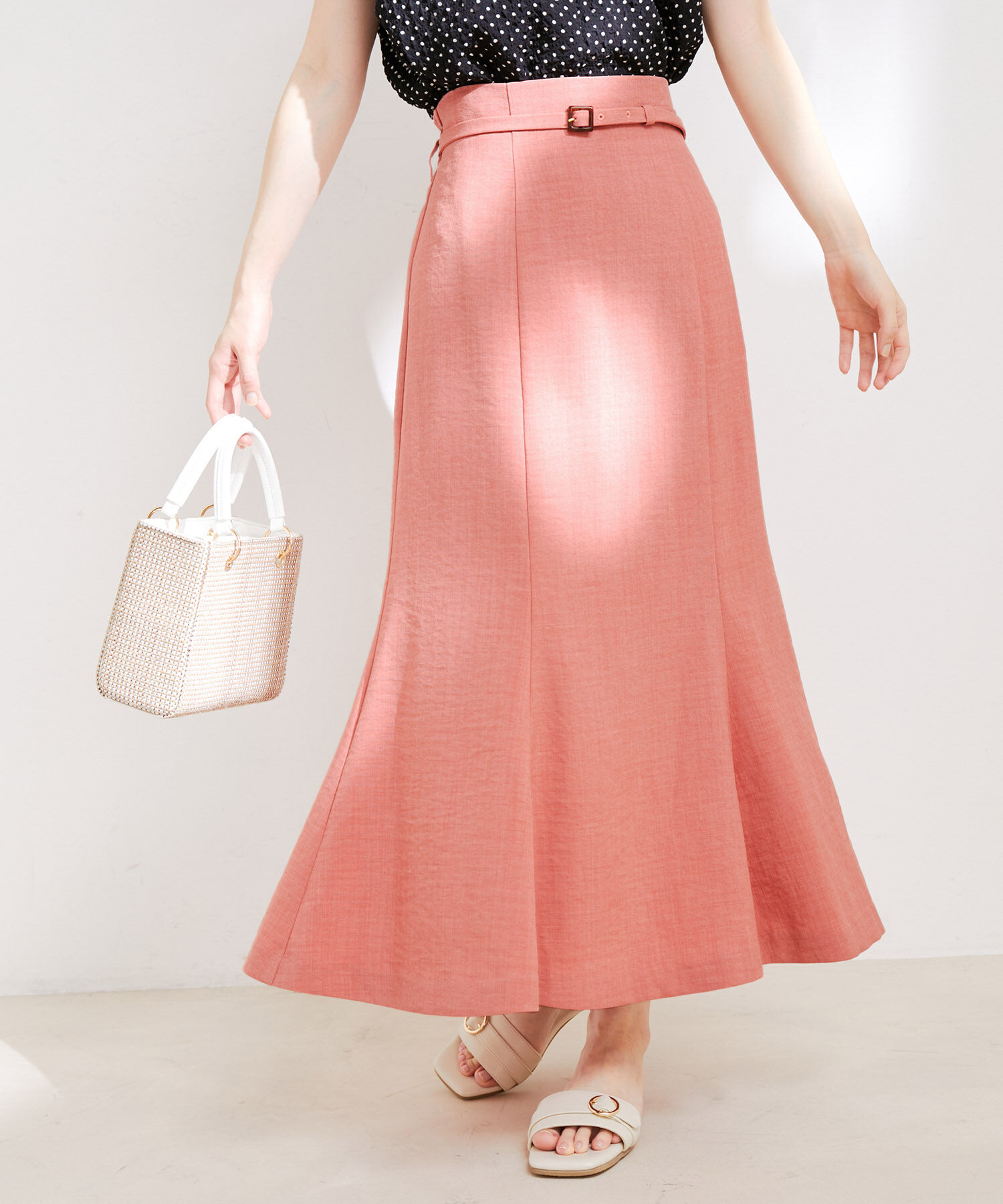 VIS「【新色】【接触冷感・洗える】美easy細ベルトマーメイドスカート」|スカート|