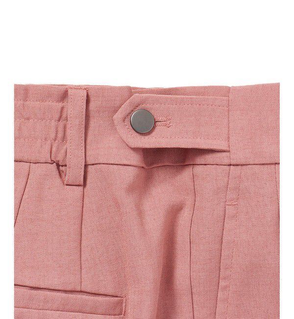 VIS「【美easy】リネンライクワンタックワイドスラックスパンツ【接触冷感/洗える】」|スラックス|