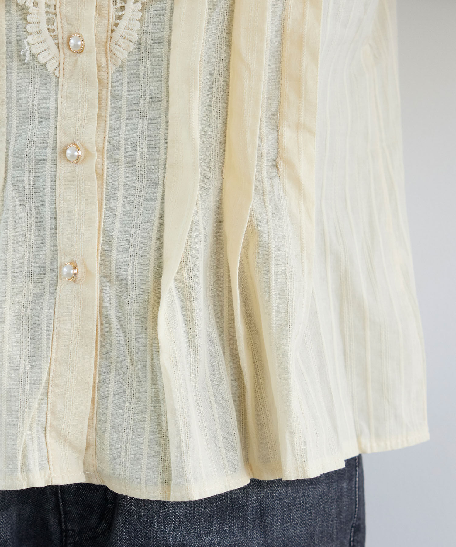 VIS「【WEB限定】ハイネックレースブラウス」|シャツ・ブラウス|