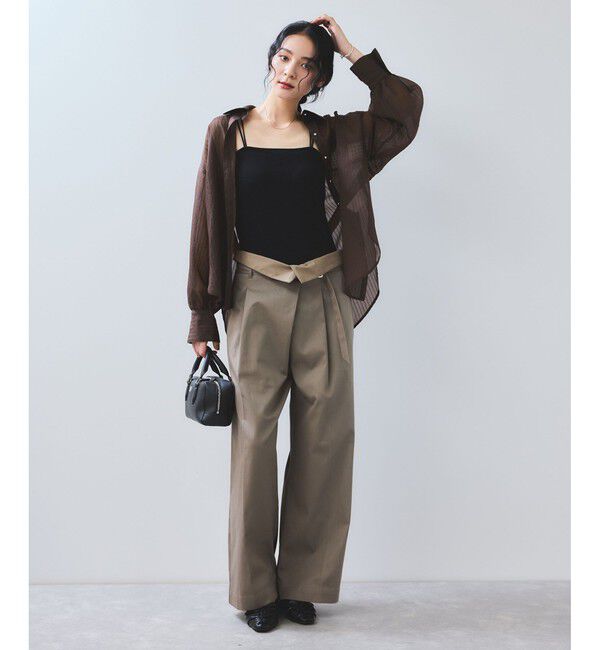 VIS「シアーストライプオーバーサイズシャツ/イージーケア」|シャツ・ブラウス|