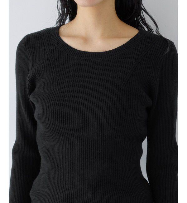 VIS「配色ダブルスリーブリブニット」|ニット・セーター|