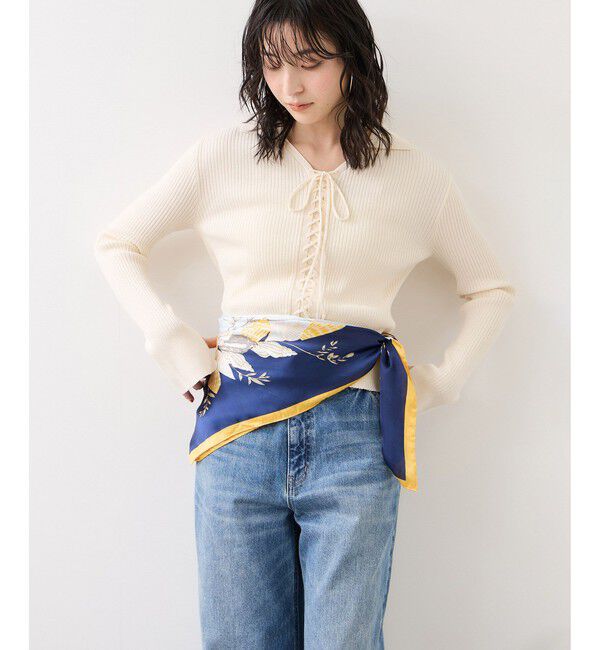 VIS「レースアップリブニット」|ニット・セーター|