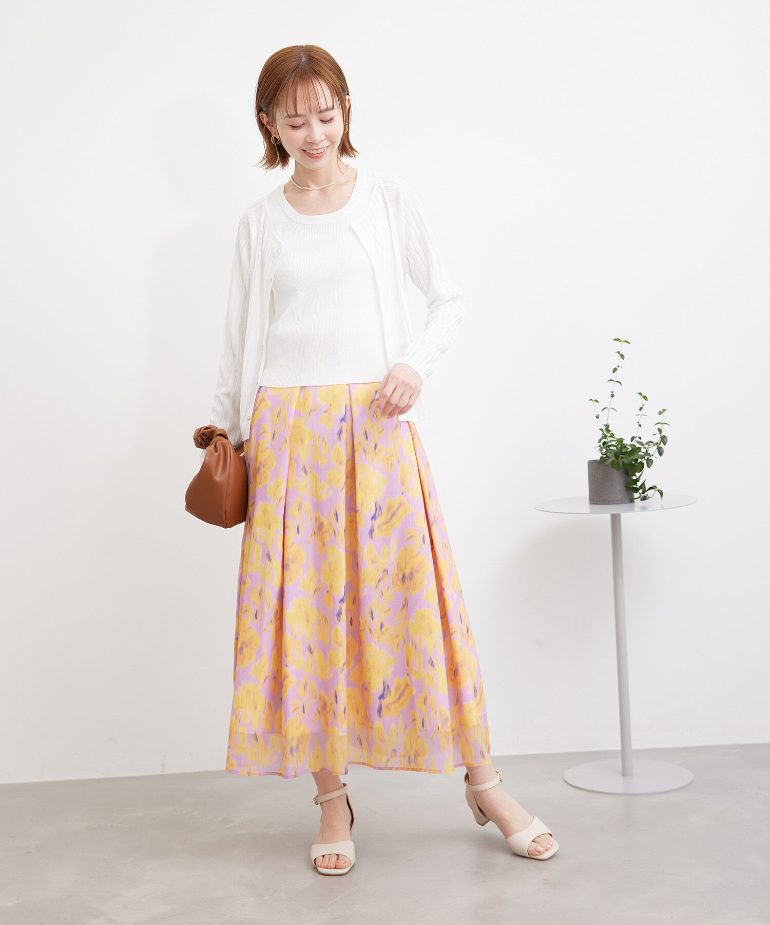 Rope&rsquo;Picnic「ハイウエスト花柄スカート」|スカート|