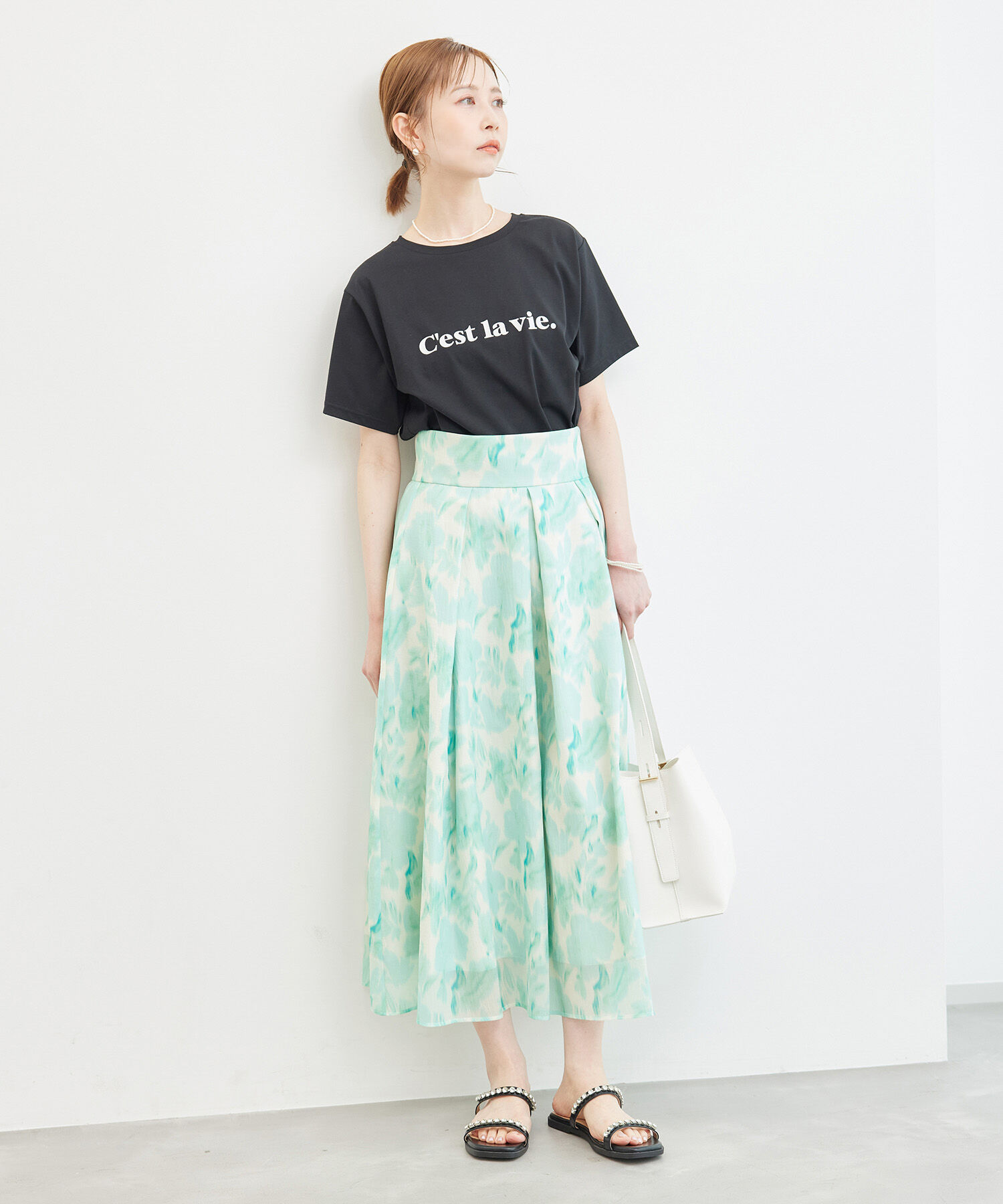 Rope&rsquo;Picnic「ハイウエスト花柄スカート」|スカート|