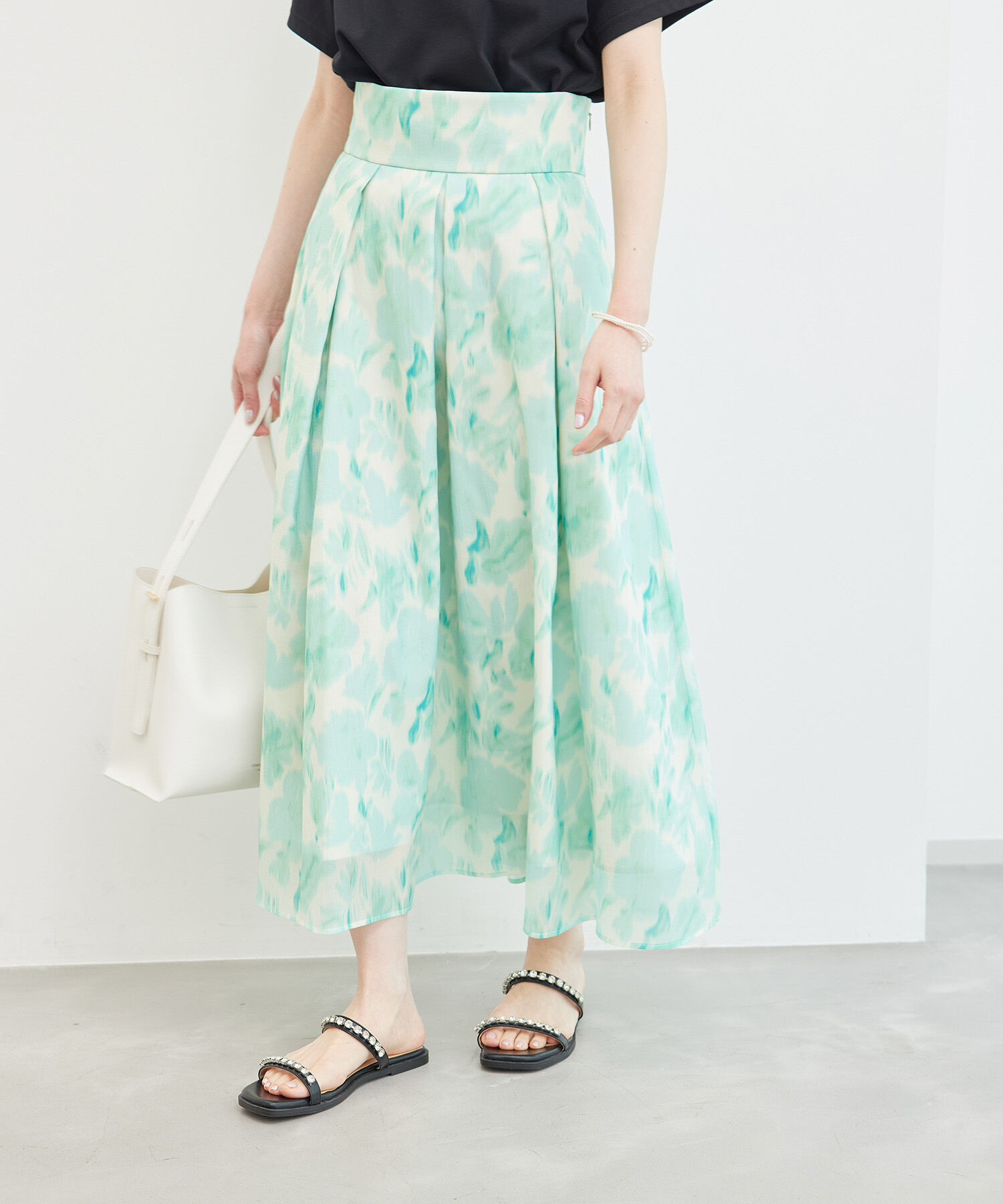 Rope&rsquo;Picnic「ハイウエスト花柄スカート」|スカート|