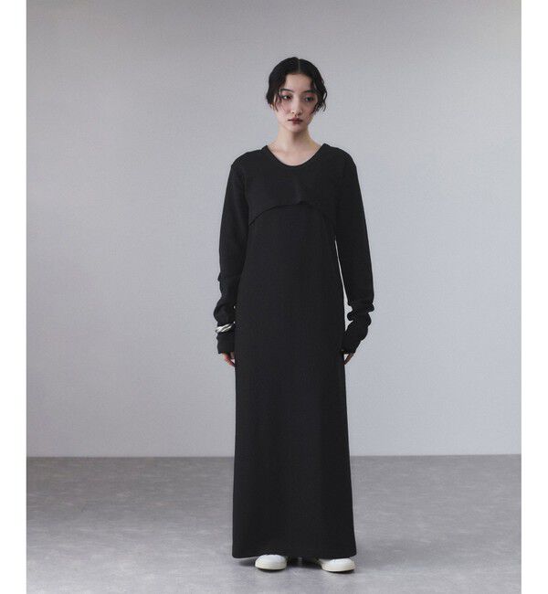 ADAM ET ROPE'「【サステナブル】Wフェイスジャージーセットワンピース」|ワンピース|