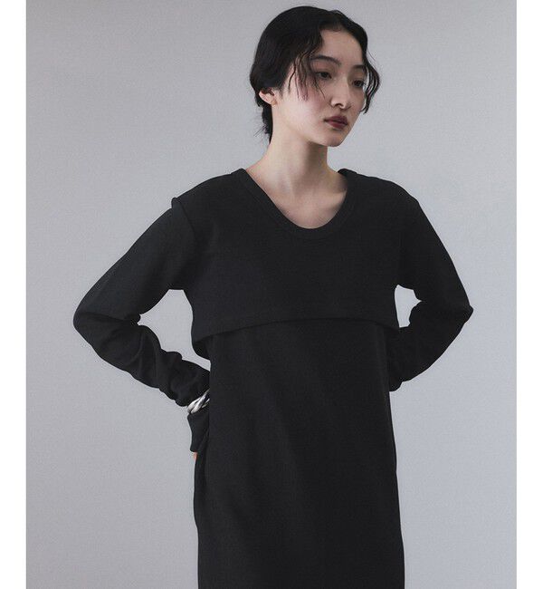 ADAM ET ROPE'「【サステナブル】Wフェイスジャージーセットワンピース」|ワンピース|