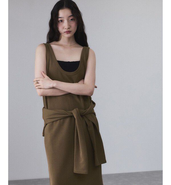 ADAM ET ROPE'「【サステナブル】Wフェイスジャージーセットワンピース」|ワンピース|