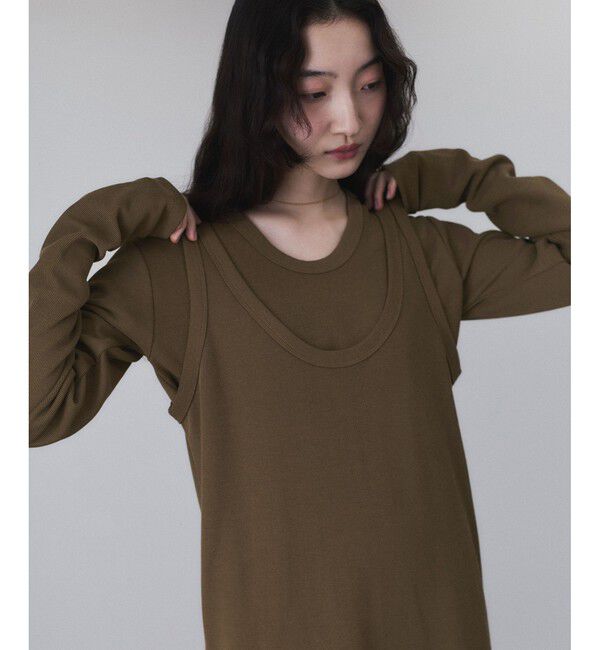 ADAM ET ROPE'「【サステナブル】Wフェイスジャージーセットワンピース」|ワンピース|