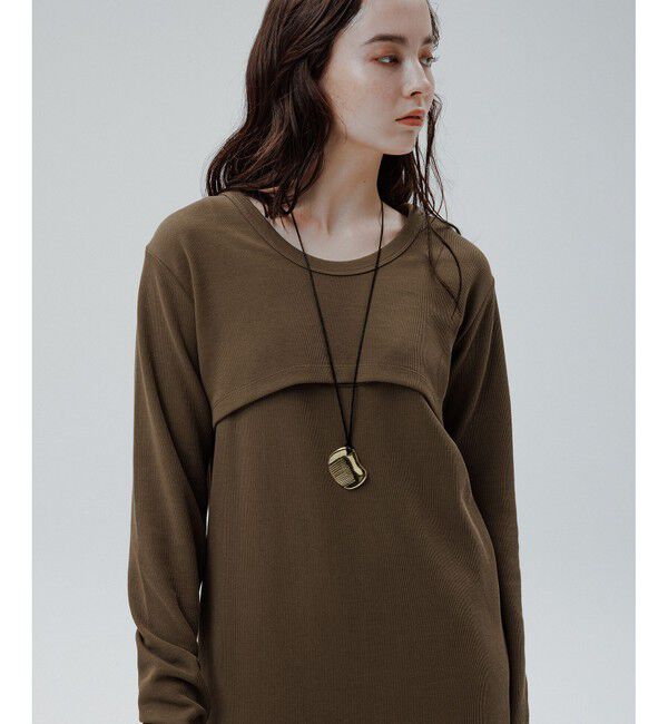 ADAM ET ROPE'「【サステナブル】Wフェイスジャージーセットワンピース」|ワンピース|