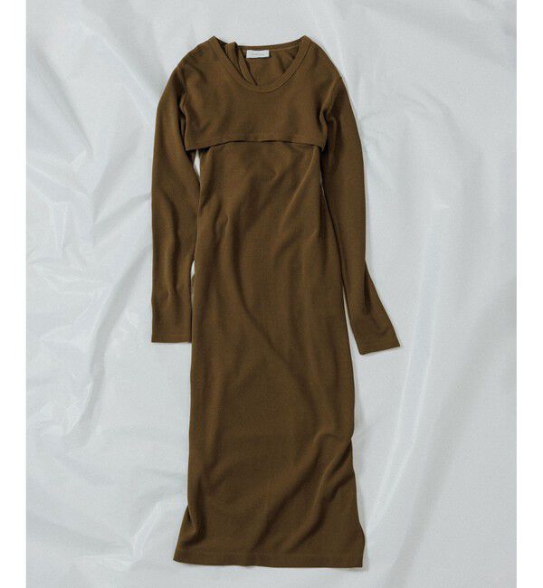 ADAM ET ROPE'「【サステナブル】Wフェイスジャージーセットワンピース」|ワンピース|