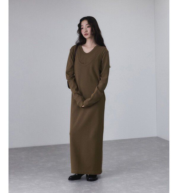 ADAM ET ROPE'「【サステナブル】Wフェイスジャージーセットワンピース」|ワンピース|