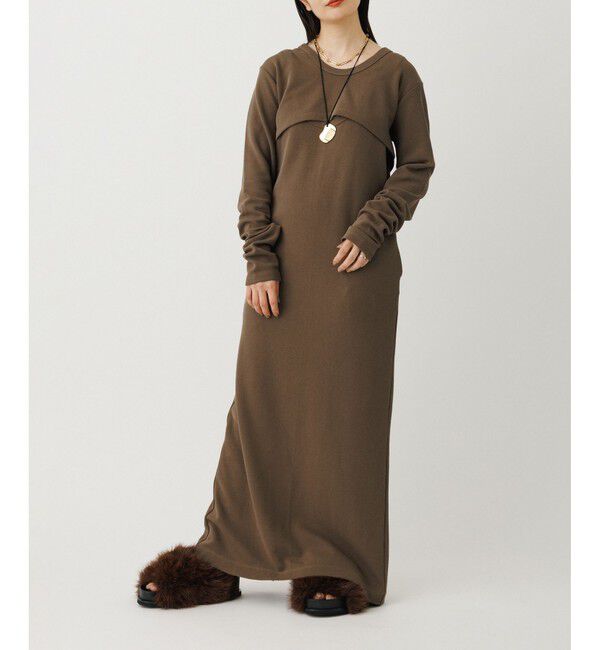 ADAM ET ROPE'「【サステナブル】Wフェイスジャージーセットワンピース」|ワンピース|