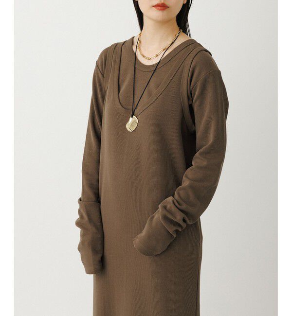 ADAM ET ROPE'「【サステナブル】Wフェイスジャージーセットワンピース」|ワンピース|