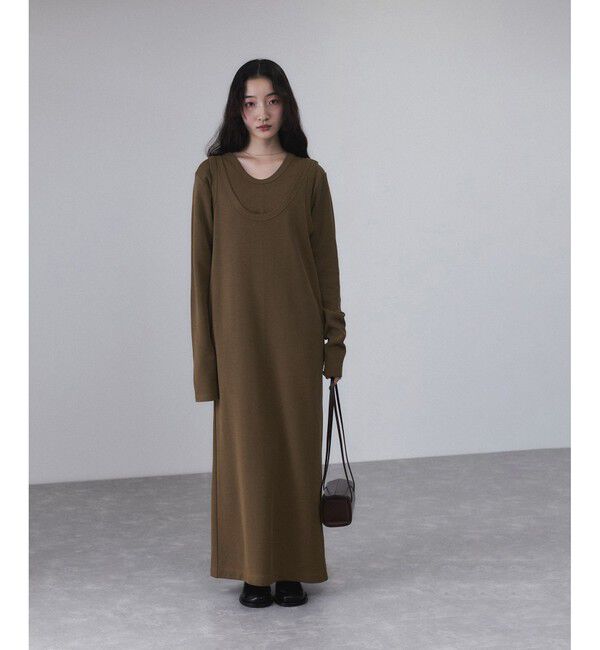 ADAM ET ROPE'「【サステナブル】Wフェイスジャージーセットワンピース」|ワンピース|