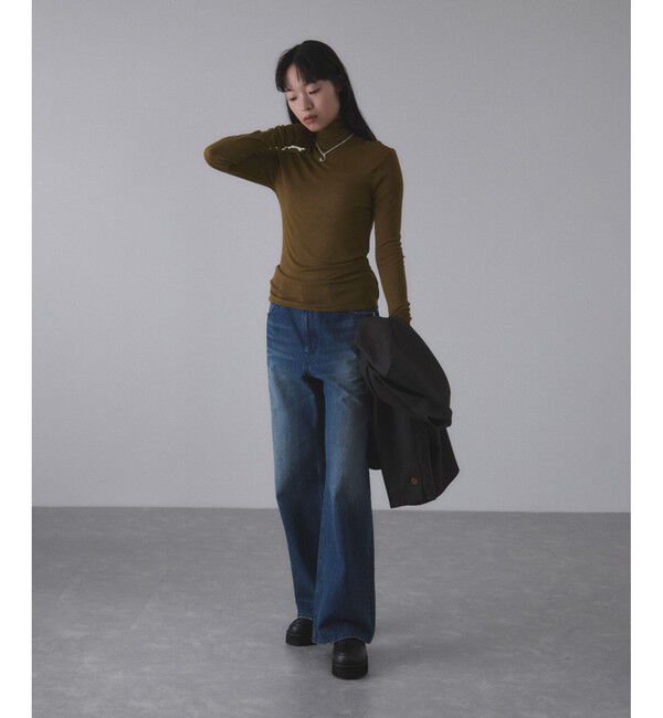 ADAM ET ROPE'「ウォッシャブルウールタートルネックカットオフプルオーバー」|Tシャツ・カットソー|