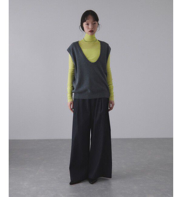 ADAM ET ROPE'「ウォッシャブルウールタートルネックカットオフプルオーバー」|Tシャツ・カットソー|