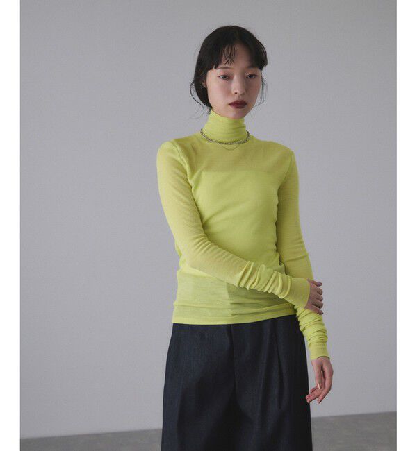 ADAM ET ROPE'「ウォッシャブルウールタートルネックカットオフプルオーバー」|Tシャツ・カットソー|