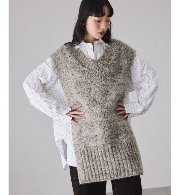 ADAM ET ROPE'「2WAYムリネニットベスト」|ベスト・ジレ|