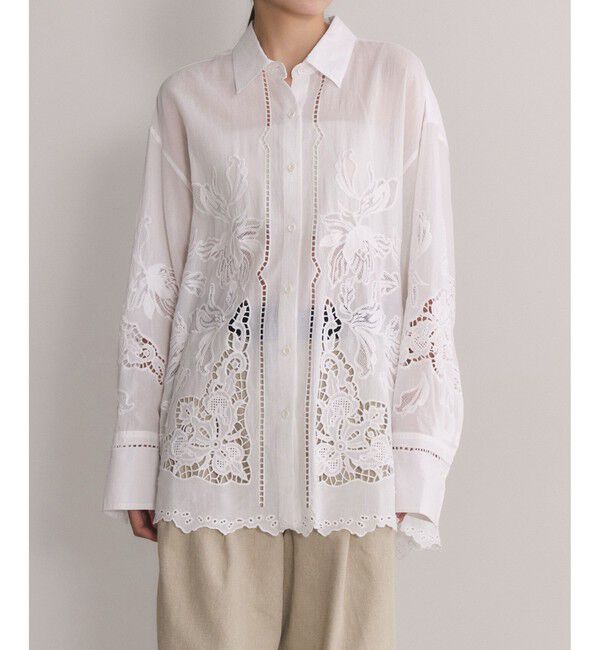 ADAM ET ROPE'「【EMOELLE】エンブロイダリーシャツ」|シャツ・ブラウス|
