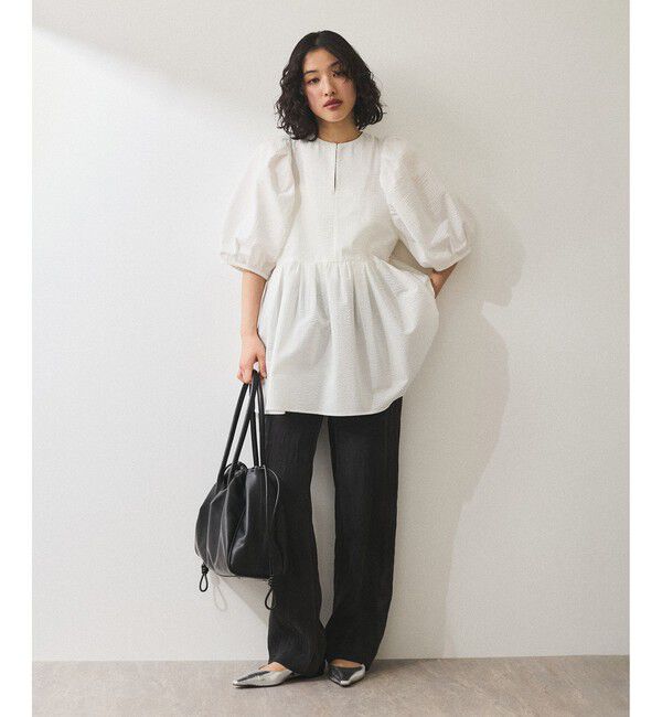 ADAM ET ROPE'「【WEB限定】2WAYバルーンスリーブチュニック」|シャツ・ブラウス|