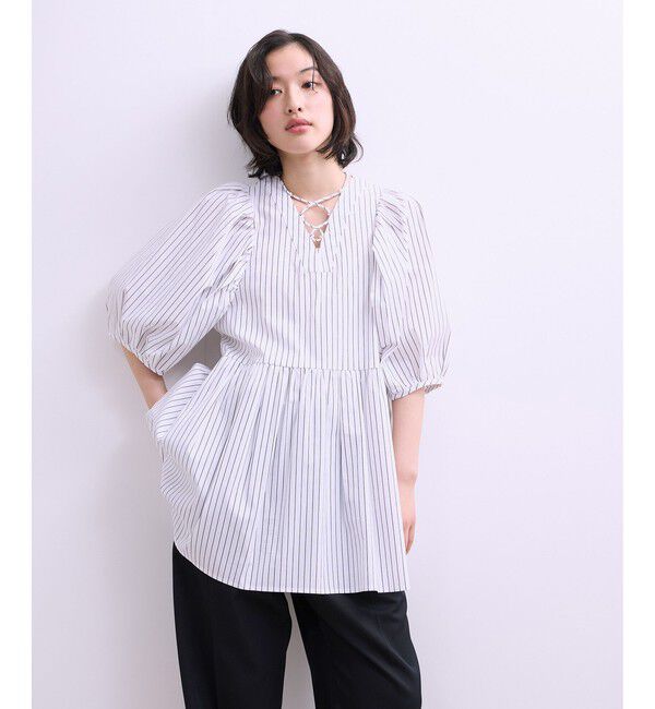 ADAM ET ROPE'「【WEB限定】2WAYバルーンスリーブチュニック」|シャツ・ブラウス|