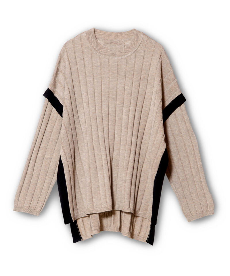  「ワイドリブニットプルオーバー」|ニット・セーター|