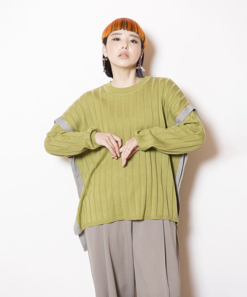  「ワイドリブニットプルオーバー」|ニット・セーター|