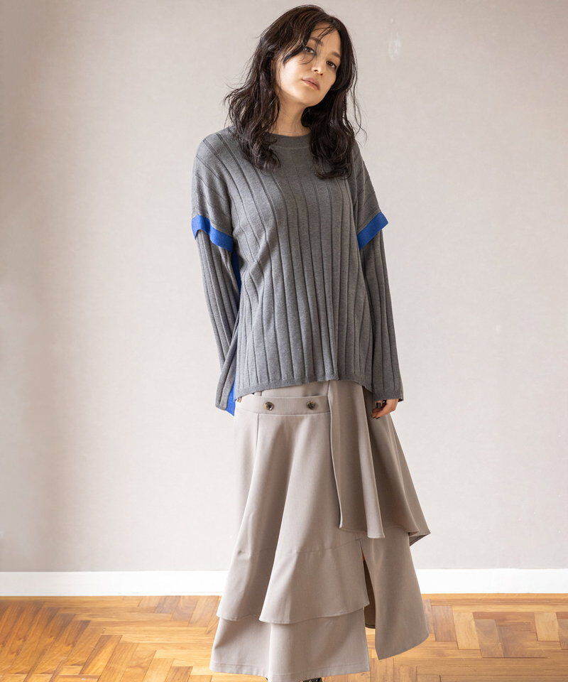  「ワイドリブニットプルオーバー」|ニット・セーター|