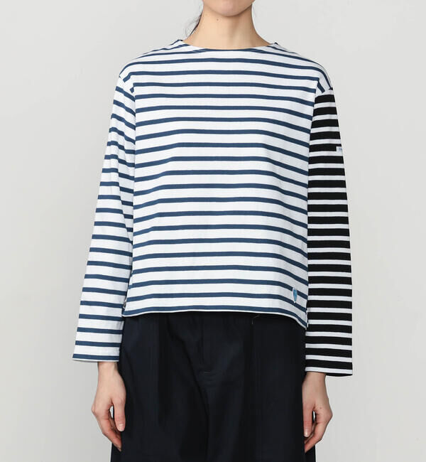 ORCIVAL「ORCIVAL | ハーレクイン コットンロード クルーネックフレンチバスクTシャツ WOMEN」|Tシャツ・カットソー|
