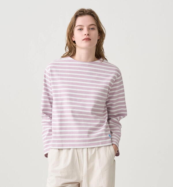 ORCIVAL「ORCIVAL | コットンロード クルーネック ワイドフレンチバスクTシャツ WOMEN」|Tシャツ・カットソー|